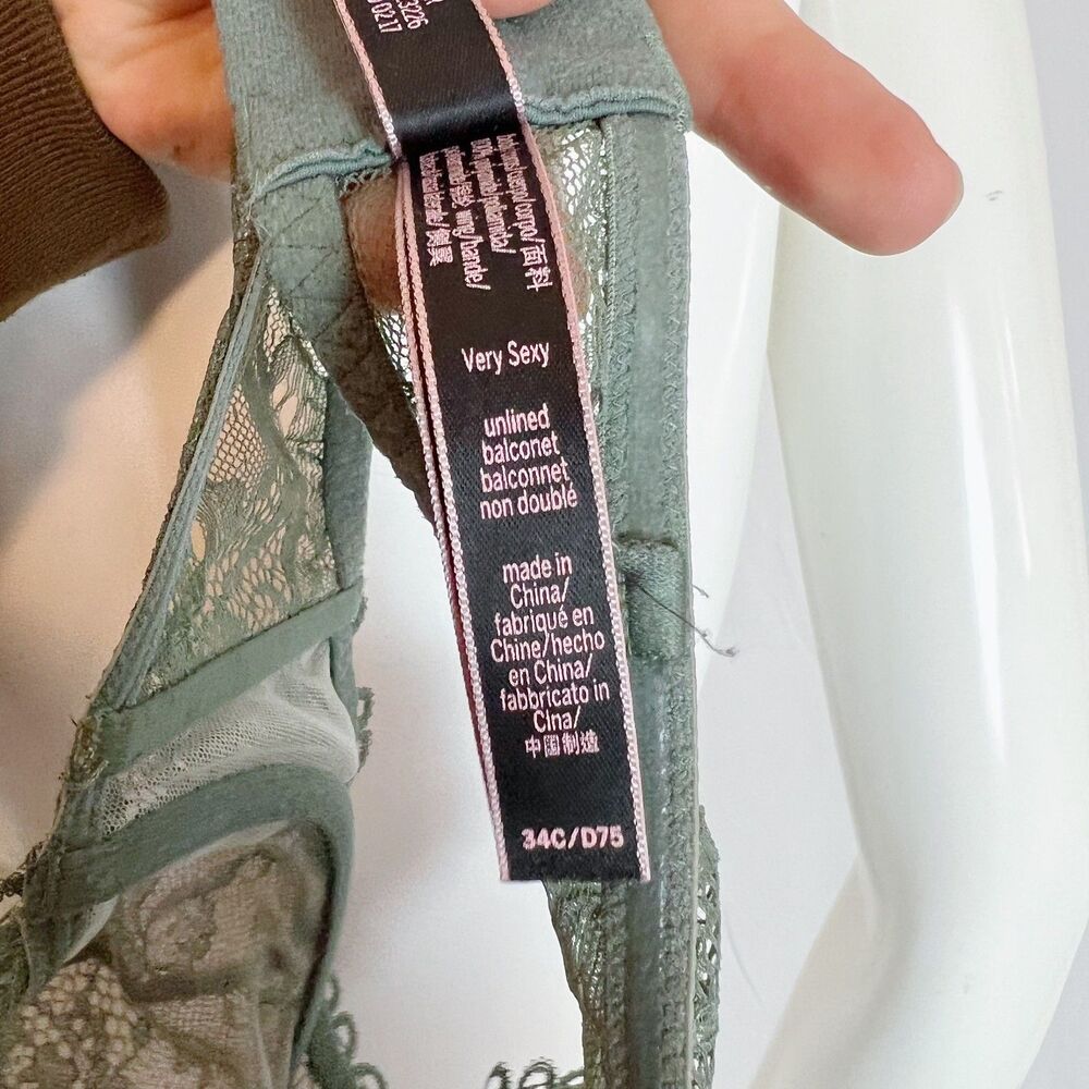 Victoria's Secret Very Sexy Dark Green Unlined Strapless Bra Size 34C - Picture 6 of 7